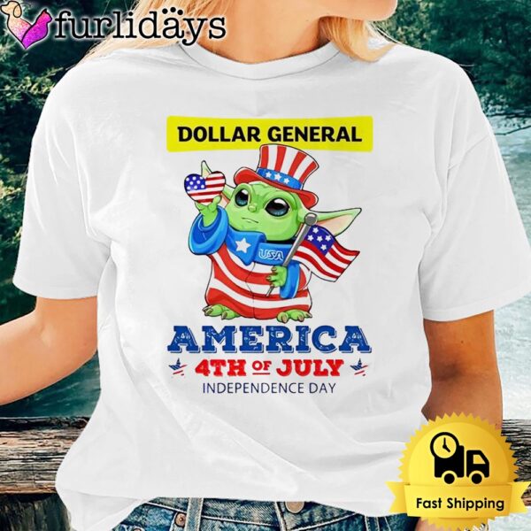 Baby Yoda Dollar General America 4th Of July Unsiex T-Shirt