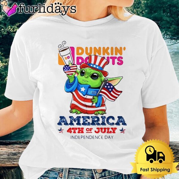 Baby Yoda Dunkin Donut’s America 4th Of July Unsiex T-Shirt
