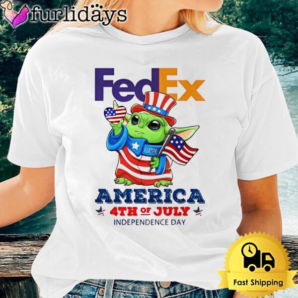 Baby Yoda FedEx America 4th Of July Unsiex T-Shirt
