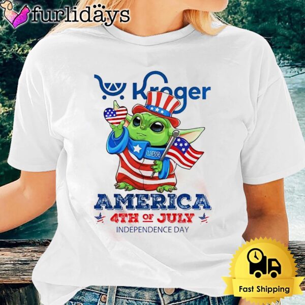 Baby Yoda Kroger America 4th Of July Unsiex T-Shirt