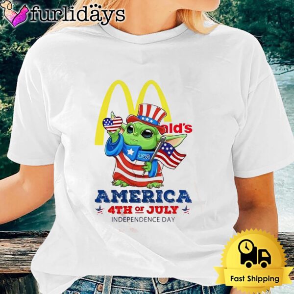 Baby Yoda Mcdonald’s America 4th Of July Unsiex T-Shirt