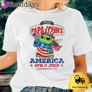 Baby Yoda Papa John’s Pizza America 4th Of July Unsiex T-Shirt