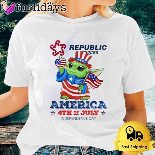 Baby Yoda Republic America 4th Of July Unsiex T-Shirt