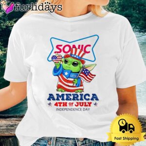 Baby Yoda Sonic Drive-In America 4th Of July Unsiex T-Shirt