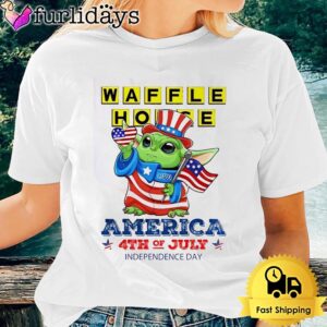 Baby Yoda Waffle America 4th Of July Unsiex T-Shirt