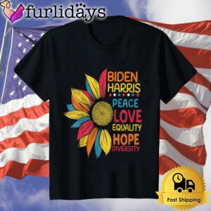 Biden Harris Peace Love Equality Hope Diversity Unisex T-Shirt