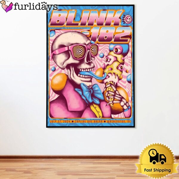 Blink 182 Live At Capital One Arena Washington DC On July 27 2024 Poster Canvas