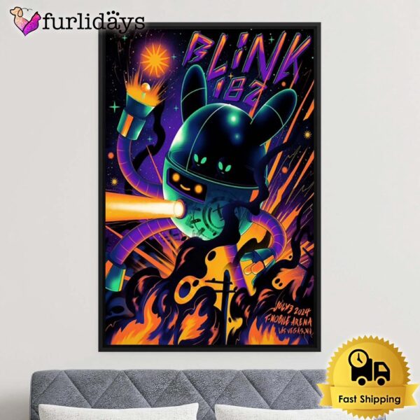 Blink-182 One More Time Tour Las Vegas 2024 Poster Canvas