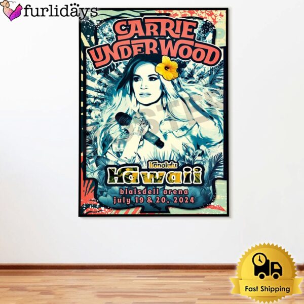 Carrie Underwood At Blaisdell Arena Honolulu Hawaii In July 2024 Poster Canvas