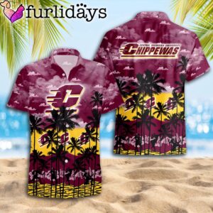 Central Michigan Chippewas Palms Tree Hawaiian Shirt