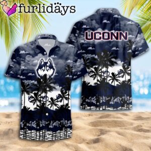 Connecticut Huskies Palms Tree Hawaiian Shirt