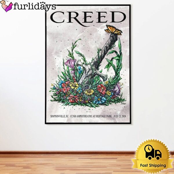 Creed Tour In Simpsonville SC On July 23 2024 Poster Canvas