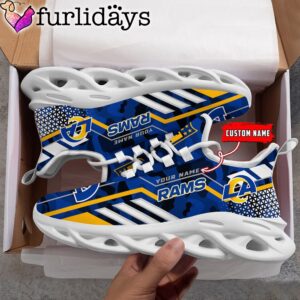 Custom Name NFL Los Angeles Rams Clunky Camo Max Soul Shoes