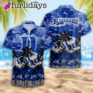 Duke Blue Devils Palms Tree Hawaiian Shirt