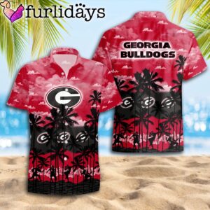 Georgia Bulldogs Palms Tree Hawaiian Shirt