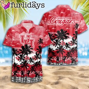 Houston Cougars Palms Tree Hawaiian Shirt