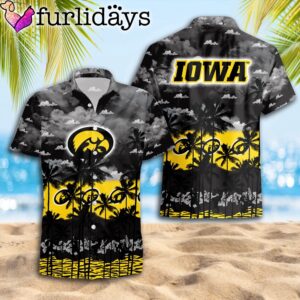 Iowa Hawkeyes Palms Tree Hawaiian Shirt