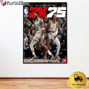 Jayson Tatum Of Boston Celtics And A’ja Wilson Of Las Vegas Aces Is NBA 2K25 Official Poster Canvas