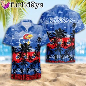 Kansas Jayhawks Palms Tree Hawaiian Shirt