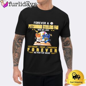 Lilo And Stitch Forever A Pittsburgh Steelers Fan Win Or Lose No Matter What Unisex T-Shirt