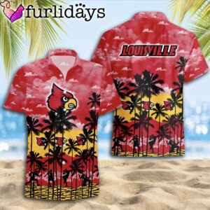 Louisville Cardinals Palms Tree Hawaiian Shirt