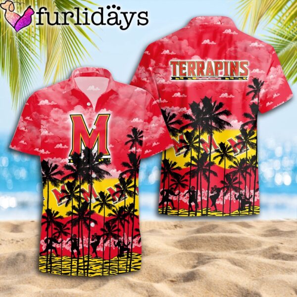 Maryland Terrapins Palms Tree Hawaiian Shirt