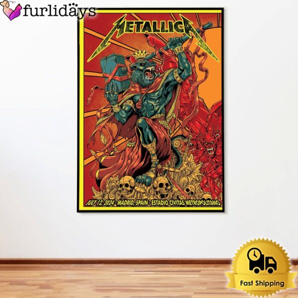 Metallica M72 World Tour In Madrid Spain On July 12, 2024 Poster Canvas