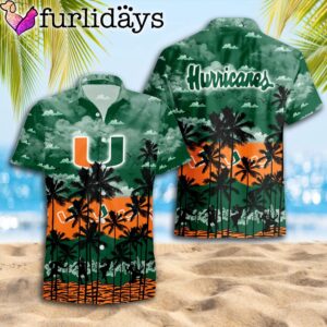 Miami Hurricanes Palms Tree Hawaiian Shirt