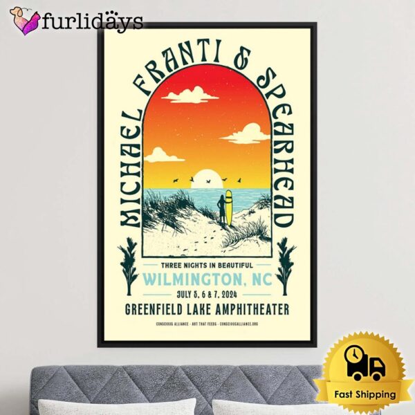 Michael Franti & Spearhead Greenfield Lake Amphitheater Wilmington On July 2024 Poster Canvas