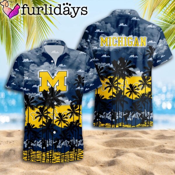 Michigan Wolverines Palms Tree Hawaiian Shirt