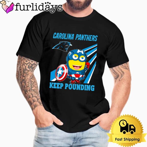 NFL Carolina Panthers Captain America Minion Keep Pounding Unisex T-Shirt