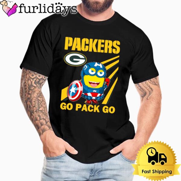 NFL Green Bay Packers Captain America Minion Go Pack Go Unisex T-Shirt