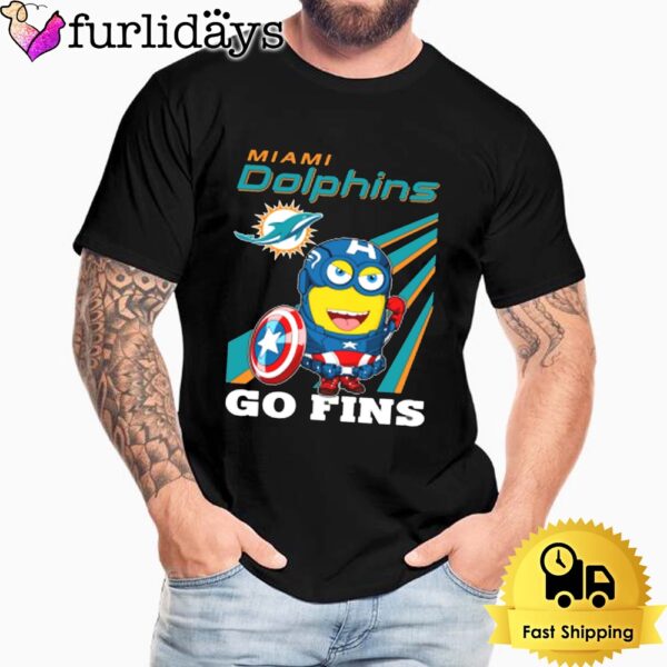 NFL Miami Dolphins Captain America Minion Go Fins Unisex T-Shirt