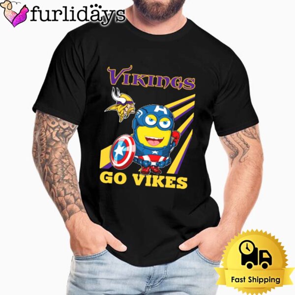 NFL Minnesota Vikings Captain America Minion Go Vikes Unisex T-Shirt