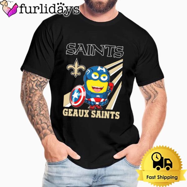 NFL New Orleans Saints Captain America Minion Geaux Saints Unisex T-Shirt