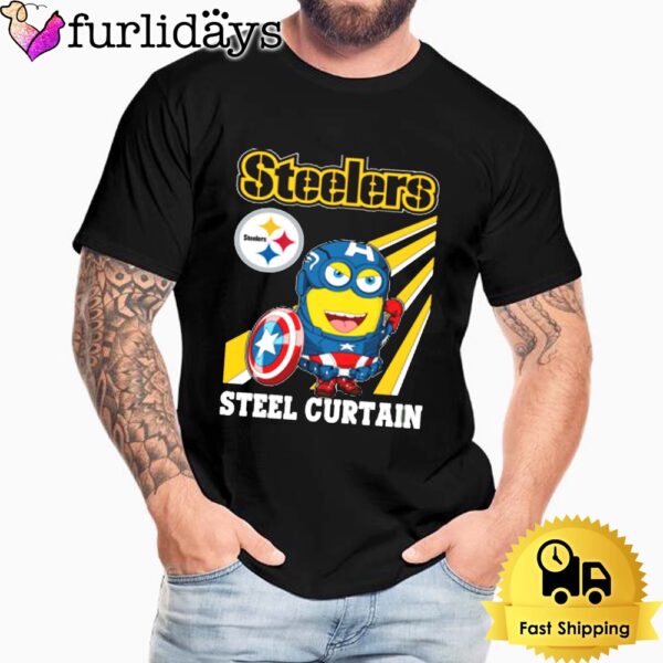 NFL Pittsburgh Steelers Captain America Minion Steel Curtain Unisex T-Shirt