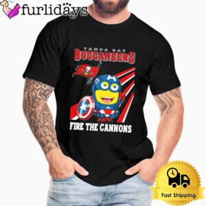 NFL Tampa Bay Buccaneers Captain America Minion Fire The Cannons Unisex T-Shirt