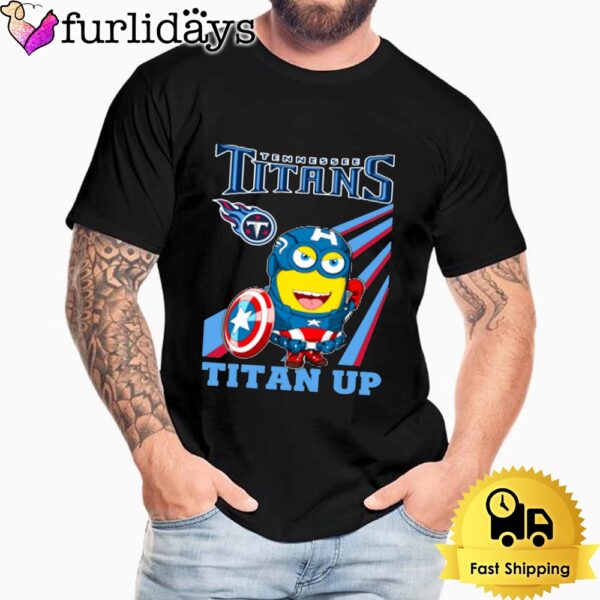 NFL Tennessee Titans Captain America Minion Titan Up Unisex T-Shirt