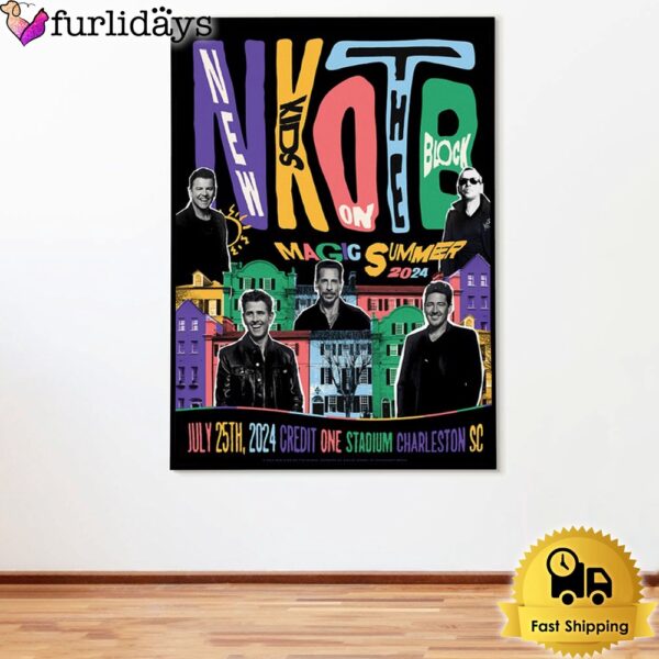New Kids On The Block Concert At Charleston SC On July 2024 Poster Canvas