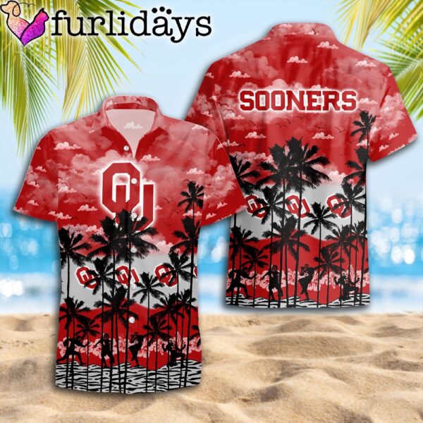 Oklahoma Sooners Palms Tree Hawaiian Shirt