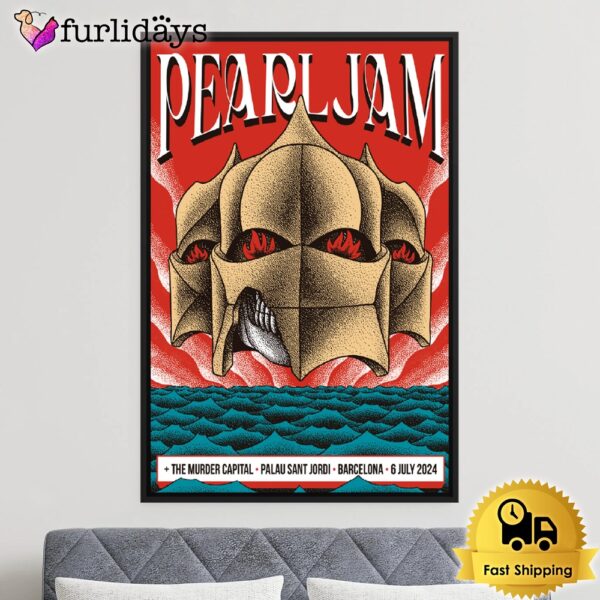 Pearl Jam Dark Matter World Tour 2024 In The Murder Capital Palausant Jordi Barcelona Poster Canvas
