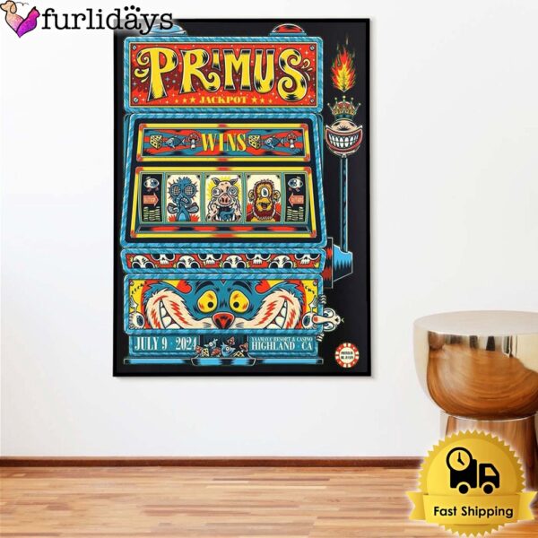 Primus For Tonight Show In Highland CA At Yaamava Resort And Casino 2024 Poster Canvas