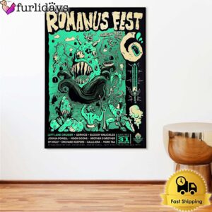 Romanus Fest Evil Corn Alien Artwork With Full Lineup On August 31 2024 Poster Canvas