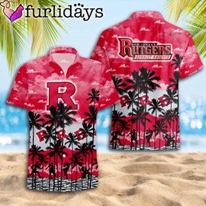 Rutgers Scarlet Knights Palms Tree Hawaiian Shirt