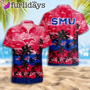 SMU Mustangs Palms Tree Hawaiian Shirt