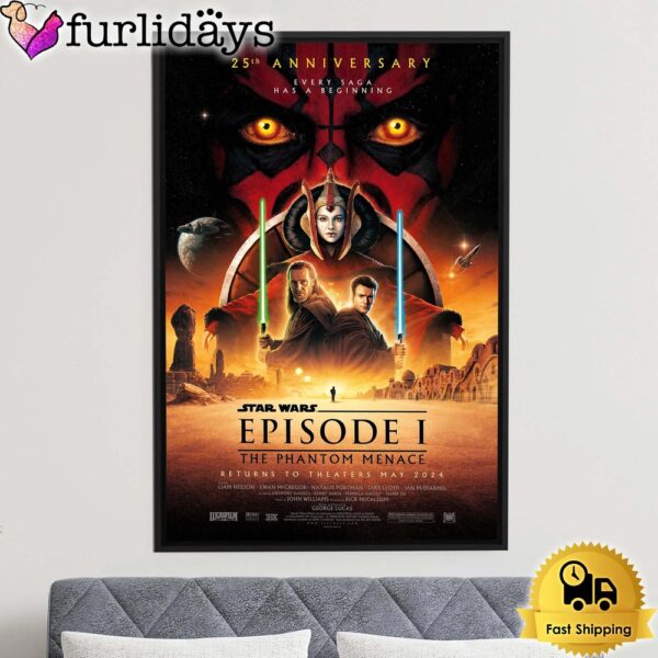 Star Wars The Phantom Menace Returns To Theaters 2024 Poster Canvas