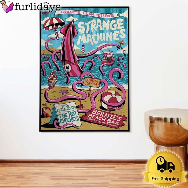 Strange Machines The Summer Show At Bernie’s Beach Bar In Hampton Beach 2024 Poster Canvas