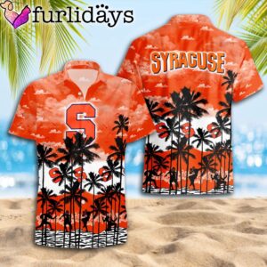 Syracuse Orange Palms Tree Hawaiian Shirt