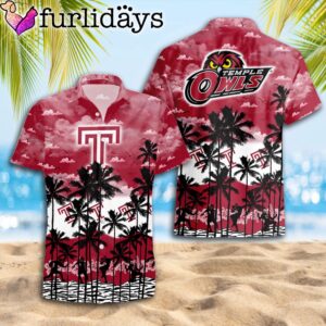 Temple Owls Palms Tree Hawaiian Shirt