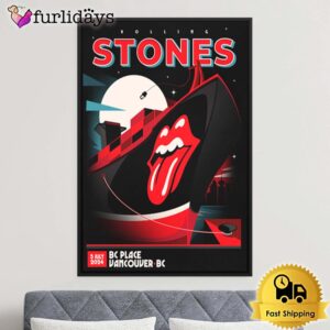 The Rolling Stones Merch Event Tee For Show At BC Place Vancouver BC On July 2024 Poster Canvas
